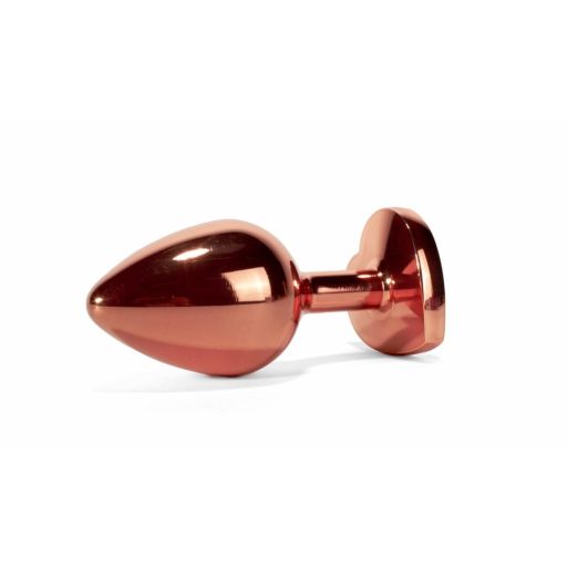 X-MEN Secret Shine Metal Butt Plug Rose Gold Heart S - Fém anál plug - S - 7,1cm (Arany színű-Rózsaszín)