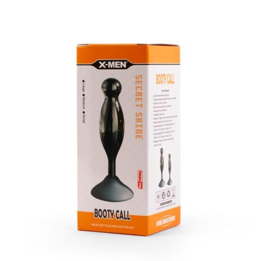 X-MEN Secret Shine Booty Call S VI - Fekete színű anál dildó tapadókoronggal 12 cm - S