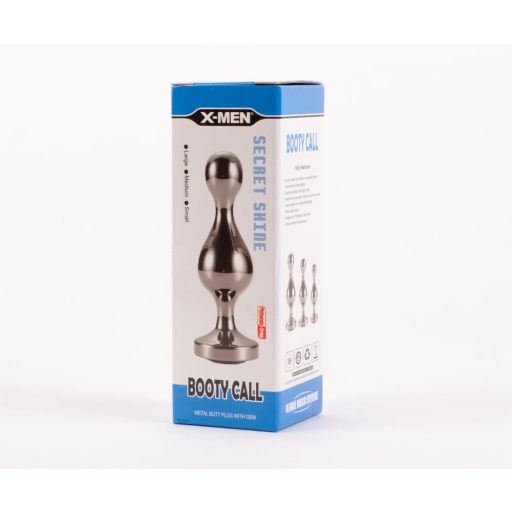 X-MEN Secret Shine Booty Call L III - Fém anál plug L - 13 cm (Fekete)