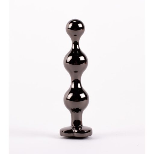 X-MEN Secret Shine Booty Call M II - Fém anál gyöngyös dildó - 12,5 cm (Fekete)