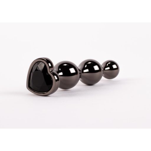 X-MEN Secret Shine Booty Call M II - Fém anál gyöngyös dildó - 12,5 cm (Fekete)