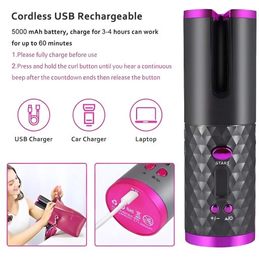 / CAC - akkus hajgöndörítő szett (szürke-pink)