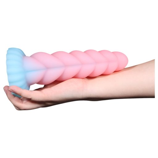 OgazR - világító unikornis dildó - 22 cm (szivárvány)