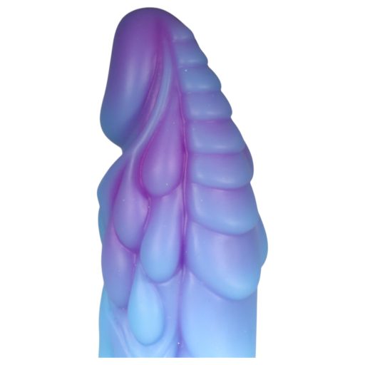 OgazR - világító sárkány dildó - 22 cm (lila-rózsaszín)