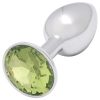 Sunfo - fém anál plug lime kővel (ezüst)