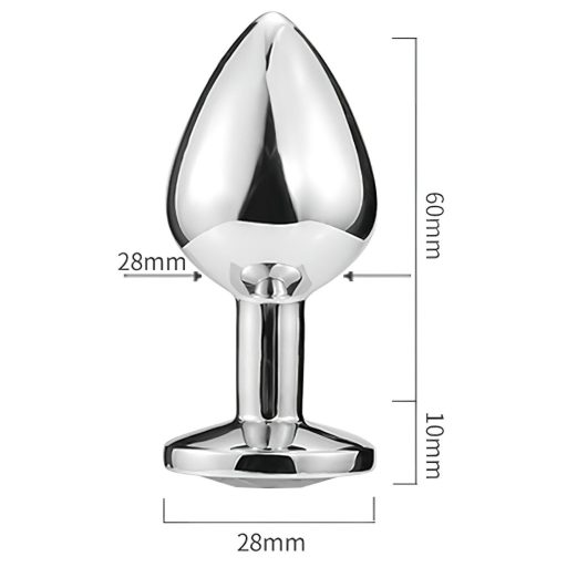 / Sunfo - fém anál plug szív alakú arany kővel (ezüst)