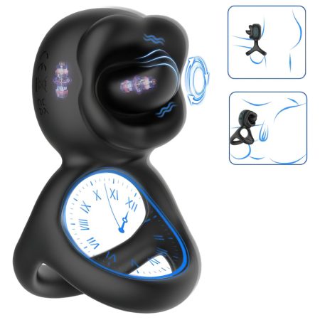 Biu-Biu - péniszgyűrű és nyaló csiklóvibrátor (fekete)