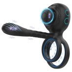 Biu-Biu - péniszgyűrű és párvibrátor (fekete)