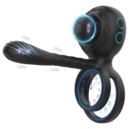 Biu-Biu - péniszgyűrű és párvibrátor (fekete)