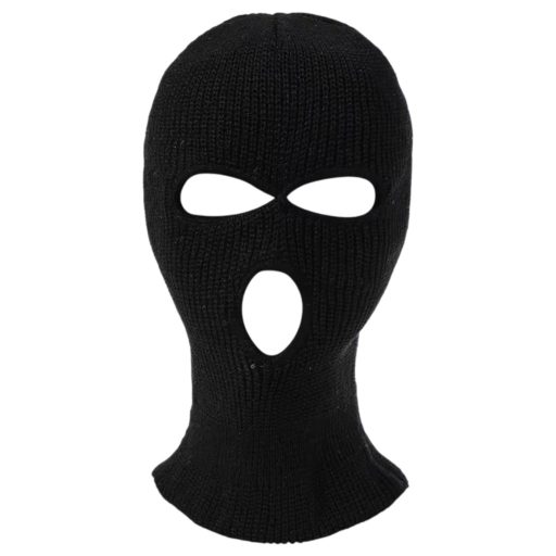 Balaclava - kötött szopóálarc 3 nyílással (fekete)