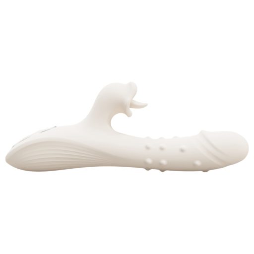 Leopard - lökő nyaló, bordázott vibrátor (fehér)