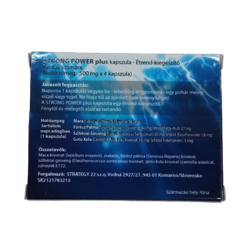 Strong Power Plus - étrend kiegészítő kapszula férfiaknak (4db)