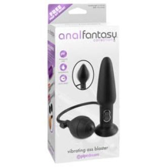 Anal Fantasy - pumpálható vibrációs anál plug (fekete)