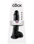   Pipedream King Cock 10 inch - Letapasztható élethű dildó herékkel (Fekete)