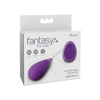   Fantasy For Her Remote Kegel Excite - Szilikon akkus távirányítható G-pontos vízálló vibrációs gésagolyó - 6,4 cm (lila)
