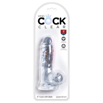   King Cock 5 Inch Letapasztható relalisztikus dildó (Áttetsző)
