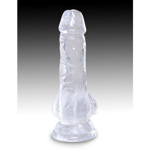King Cock 5 Inch Letapasztható relalisztikus dildó (Áttetsző)