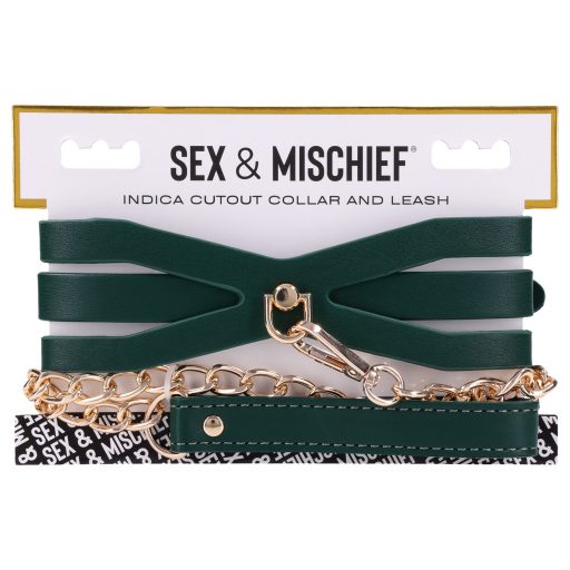 Sportsheets - nyakörv pórázzal (zöld)