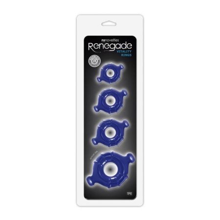 Renegade szuper rugalmas péniszgyűrű (4 db) - kék