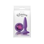 Glams Mini Purple Gem - Mini köves anál plug (Lila)