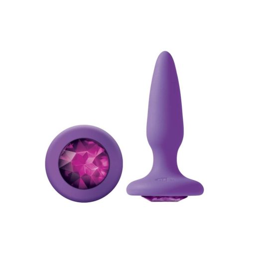 Glams Mini Purple Gem - Mini köves anál plug (Lila)