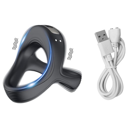 AlvUp - vibrációs pénisz- és heregyűrű (fekete)