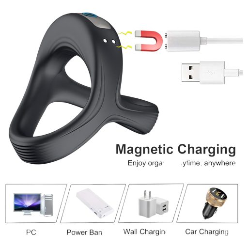 AlvUp - vibrációs pénisz- és heregyűrű (fekete)