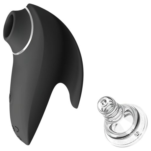 AlvUp - léghullámos csikló izgató vibrátor (fekete)