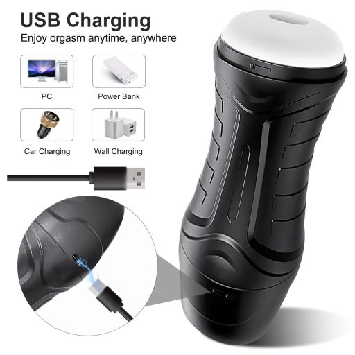 AlvUp - szívó rezgő maszturbátor (fekete)