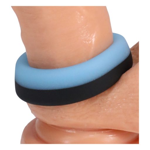 Doc Johnson The Big O - világító péniszgyűrű (kék)