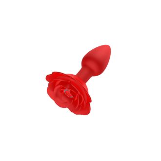 Rose Plug - akkus, rádiós anál vibrátor (piros)