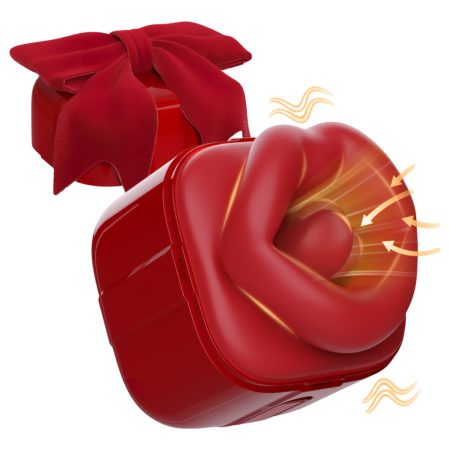 SEX HD Lovely Kiss - nyaló-szívó vibrátor (piros)