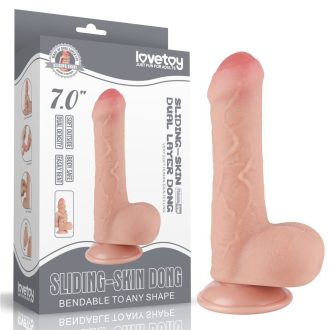 Lovetoy 7'' Sliding Skin Dual Layer Dong Flesh