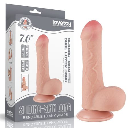 Lovetoy 7'' Sliding Skin Dual Layer Dong Flesh