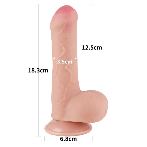 Lovetoy 7'' Sliding Skin Dual Layer Dong Flesh