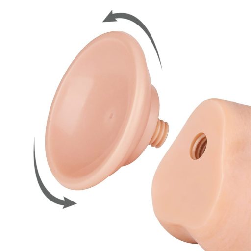 Lovetoy Sliding-Skin - tapadókorongos kétrétegű dildó - 19,5cm (natúr)