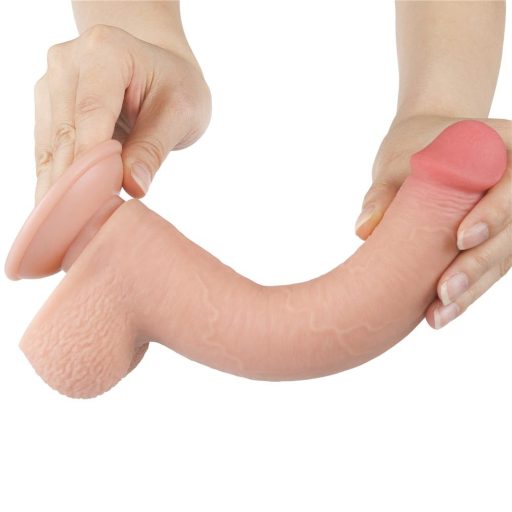 Lovetoy 9 inch - Realisztikus hajlékony hosszú letapaszható dildó - dupla bőrrétegű - 22cm (Bőrszínű)