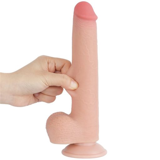 Lovetoy 9 inch - Realisztikus hajlékony hosszú letapaszható dildó - dupla bőrrétegű - 22cm (Bőrszínű)