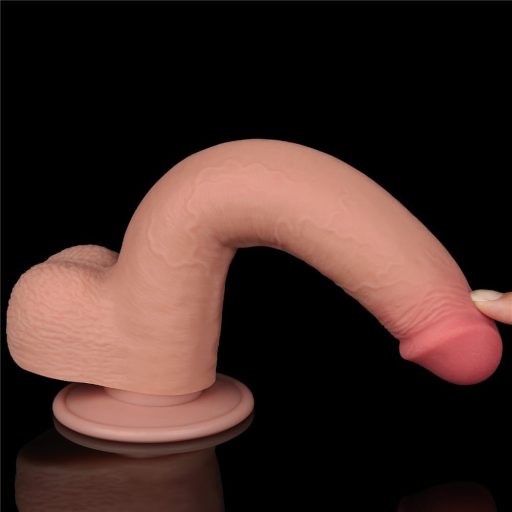 Lovetoy 9 inch - Realisztikus hajlékony hosszú letapaszható dildó - dupla bőrrétegű - 22cm (Bőrszínű)