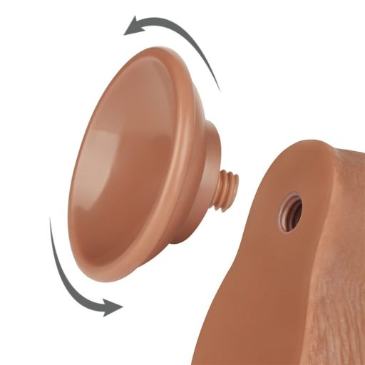 Lovetoy Sliding-Skin - herés kétrétegű dildó - 19,5cm (sötét natúr)