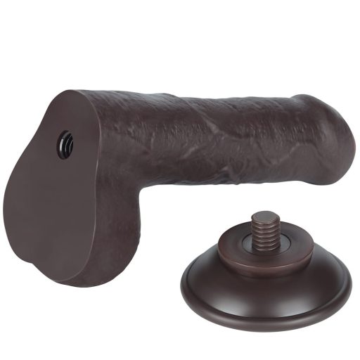 Lovetoy 7'' Sliding Skin Dual Layer Dong Black