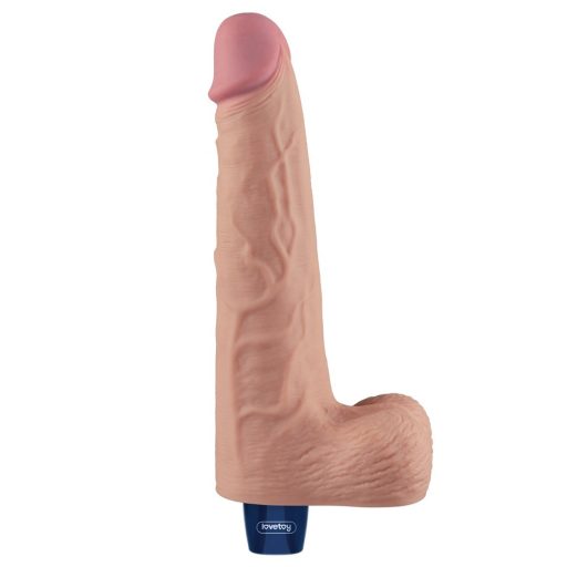 Lovetoy 10" REAL SOFTEE - Újratölthető élethű herés vibrátor - 25 cm (Bőrszínű)