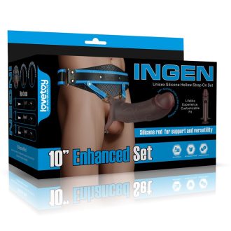   Ingen 10'' Felcsatolható dildó szett L/XL/2XL (fekete)