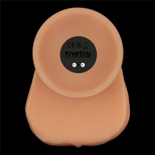 Lovetoy 10 inch Vibrating Power Basics Cock - Újratölthető - Vibrációs realisztikus letapasztható dildó (bőrszínű)