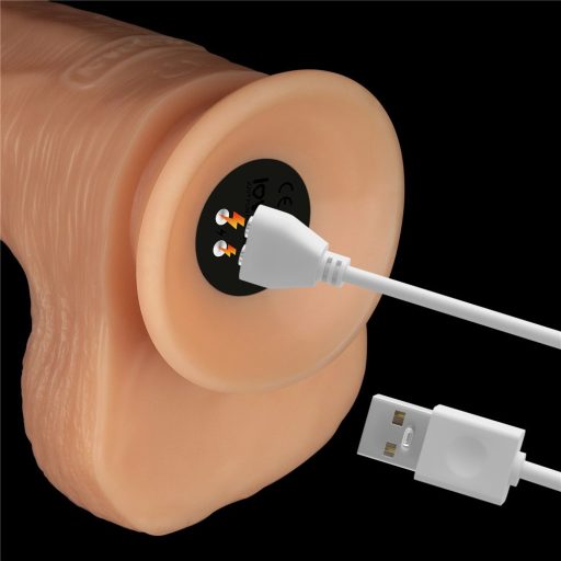 Lovetoy 10 inch Vibrating Power Basics Cock - Újratölthető - Vibrációs realisztikus letapasztható dildó (bőrszínű)