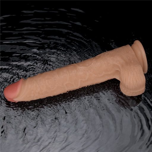 Lovetoy 10 inch Vibrating Power Basics Cock - Újratölthető - Vibrációs realisztikus letapasztható dildó (bőrszínű)