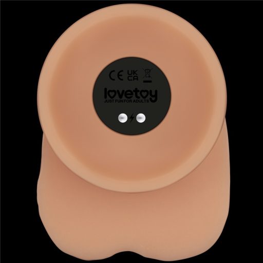 Lovetoy 9 inch Vibrating Power Basics Cock - Újratölthető - Vibrációs realisztikus letapasztható dildó (bőrszínű)