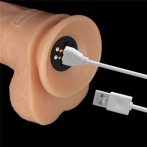 Lovetoy 9 inch Vibrating Power Basics Cock - Újratölthető - Vibrációs realisztikus letapasztható dildó (bőrszínű)