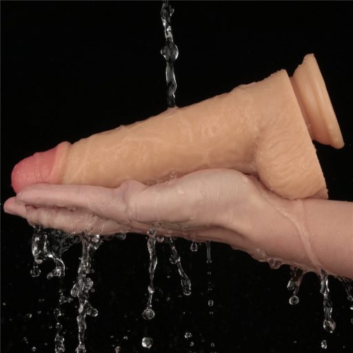Lovetoy 9 inch Vibrating Power Basics Cock - Újratölthető - Vibrációs realisztikus letapasztható dildó (bőrszínű)