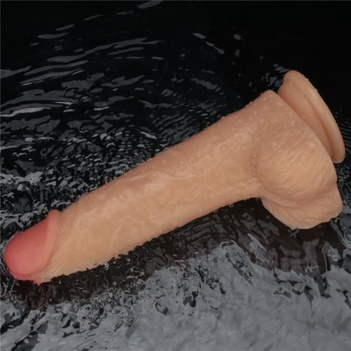 Lovetoy 9 inch Vibrating Power Basics Cock - Újratölthető - Vibrációs realisztikus letapasztható dildó (bőrszínű)